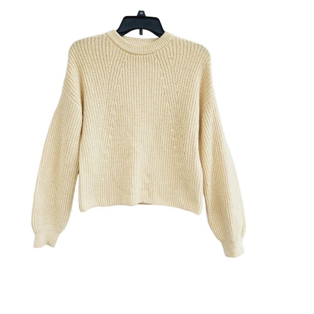 Size XS Women's BP Long Sleeve Knit Sweater Beige Round Neck